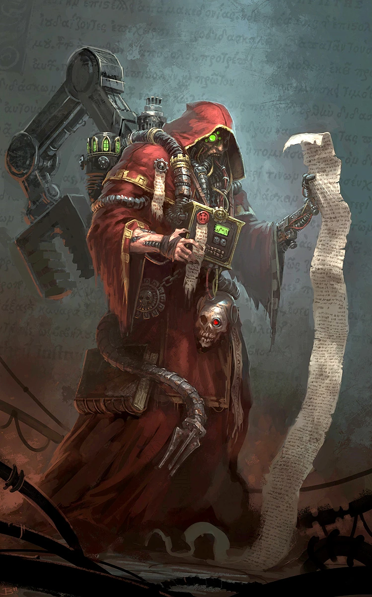 Adeptus Mechanicus tech-priest, image source unknown.