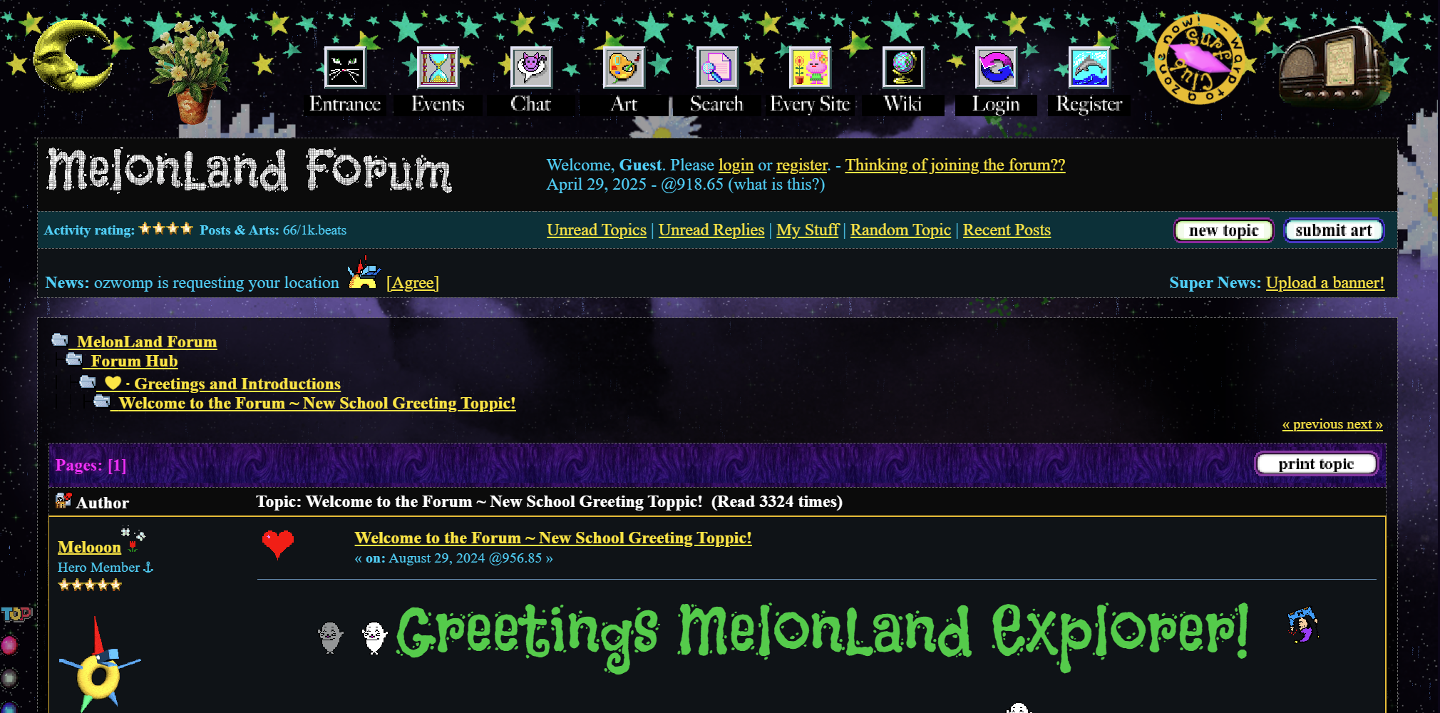 Melonland, part of the informal loosely organized Internet Revival movement/art project.