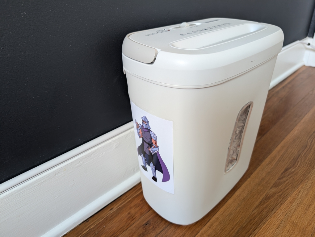 That's my shredder. His name is Paper Destroyer.
